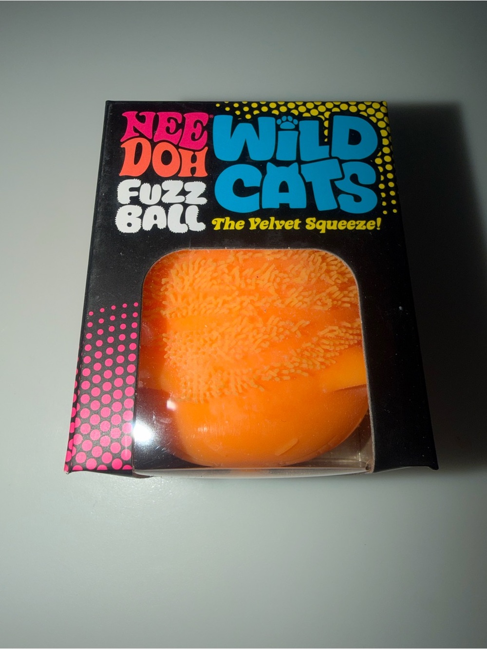 NeeDoh Fuzz Ball Wild Cats Orange Squishy Kids Stress Adult Sensory Fidget Toy